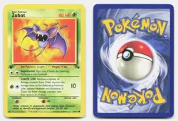 Zubat 57/62 Common Fossil Pokemon 1st Edition LP - Image 3