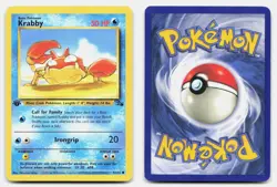 Krabby 51/62 Common Fossil Pokemon 1st Edition LP - Image 3
