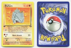 Rhyhorn 61/64 Common Jungle Pokemon 1st Edition LP - Image 3