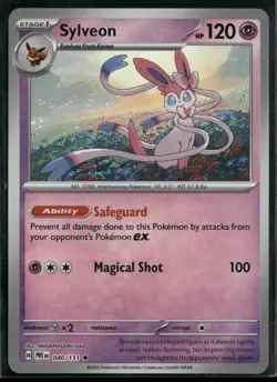 Sylveon (Poke Ball Pattern) 040/131 Holo Rare Prismatic Evolutions Pokemon NM - Image 1