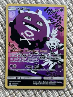 Pokemon TCG Koffing 243/236 SM-Cosmic Eclipse Secret Rare Full Art Holo NM/M - Image 1