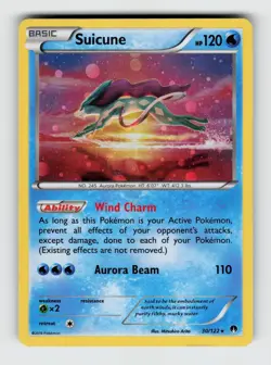 Suicune 30/122 Holo Rare BREAKpoint Pokemon 2016 Moderately Played - Image 1