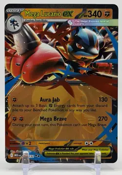 Pokemon Mega Lucario ex 077/132 ME01: Mega Evolution Double Rare Holofoil - Image 1