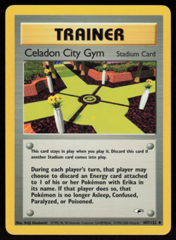 Celadon City Gym 107/132 Uncommon Gym Heroes Pokemon Unlimited LP - Image 1
