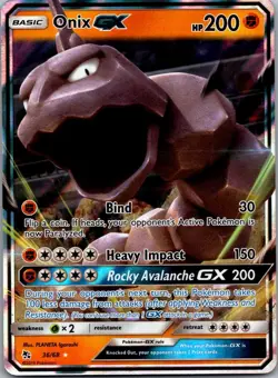 Onix GX 36/68 Holo GX Rare Hidden Fates Pokemon Near Mint - Image 1