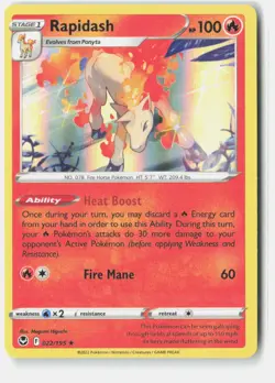 Rapidash 022/195 Holo Rare Silver Tempest Pokemon Holo Near Mint - Image 1