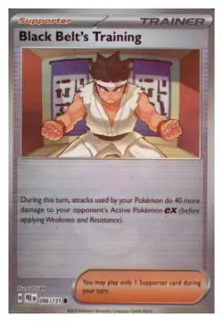 Black Belt's Training (Poke Ball Pattern) 96/131 Prismatic Evolutions Pokemon NM - Image 1