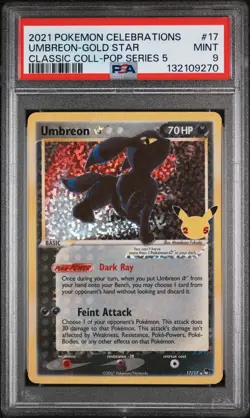 2021 POKEMON CELEBRATIONS CLASSIC COLL #17 UMBREON-GOLD STAR PSA 9 - Image 1