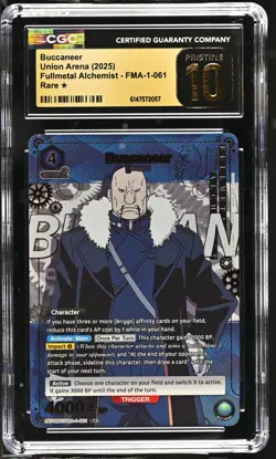 Union Arena GRADED Buccaneer Fullmetal Alchemist R One Star PRISTINE 10 CGC ENG - Image 1