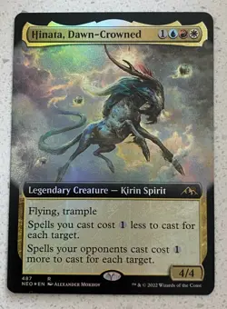 MTG Kamigawa: Neon Dynasty Foil Extended Art Hinata, Dawn-Crowned - Rare - Image 1