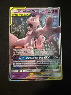 Mewtwo & Mew GX 71/236 Tag Team Ultra Rare Unified Minds Pokemon Card NM - Image 1