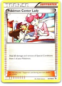 Pokemon Center Lady 93/106 Uncommon Flashfire Pokemon Near Mint - Image 1