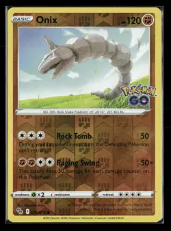 Onix 036/078 Common Pokemon GO Pokemon Reverse Holo Near Mint - Image 1