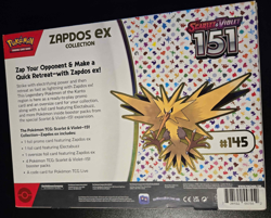 Pokemon TCG Scarlet & Violet 151 Zapdos ex Collection Box Factory Sealed #145 - Image 2