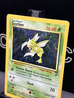 Pokemon TCG Card English Base Set 2 Scyther 17/130 Holo Rare SWIRL HP - Image 5