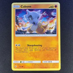 Cubone 37/68 Common Hidden Fates Pokemon LP - Image 1