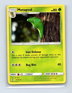 Metapod 2/149 Uncommon SM Base Set Pokemon Lightly Played - Image 1
