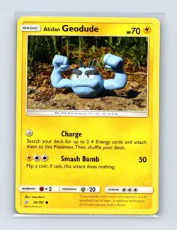 Alolan Geodude 35/181 Common Team Up Pokemon Lightly Played - Image 1