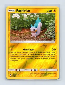 Pachirisu 80/214 Common Lost Thunder Pokemon Reverse Holo Lightly Played - Image 1