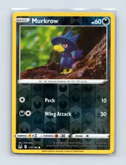 Murkrow 114/196 Common Lost Origin Pokemon Reverse Holo Lightly Played - Image 1