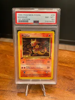 POP 6 1999 Magmar Pokemon Fossil 1st Edition PSA 8.5 - Image 1
