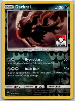 Darkrai (Pokemon League) 87/147 League & Championship Cards Reverse Holo NM - Image 1