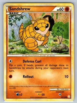 Sandshrew 79/123 Common HeartGold & SoulSilver Pokemon Lightly Played - Image 1