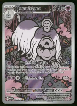 Pokemon Houndstone Mega Evolution Holo 145/132 Illustration Rare Near Mint - Image 1