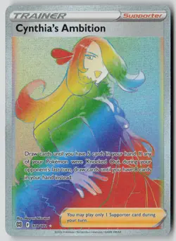 Cynthia's Ambition 178/172 Rainbow Rare Brilliant Stars Pokemon Holo NM - Image 1
