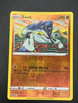 Sawk 081/172 Common Brilliant Stars Pokemon Reverse Holo Near Mint - Image 1