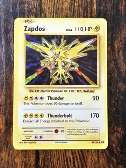 Pokemon TCG Zapdos 42/108 Evolutions Holo Rare English Near Mint - Image 1