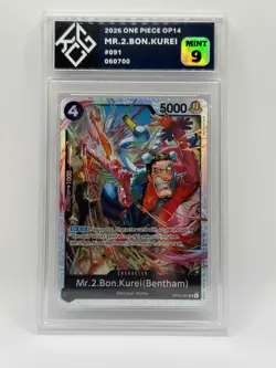 Mr.2.Bon.Kurei (Bentham) OP14-091 Foil One Piece - Graded Slab KCG MINT 9 - Image 1