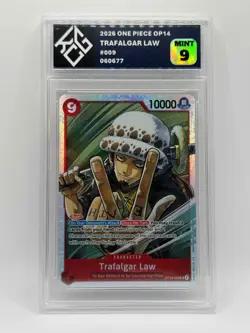 Trafalgar Law OP14-009 Foil One Piece - Graded Slab KCG MINT 9 - Image 1