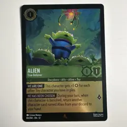 Disney Lorcana Wilds Unknown Alien - True Believer Rare Emerald Foil 83/204 NM - Image 1