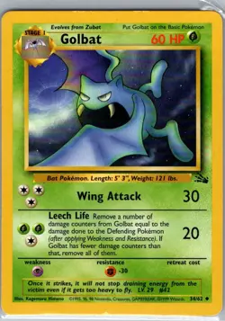 Golbat 34/62 Non Holo Fossil - Pokemon Card - NM - Image 1