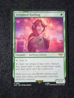 Delighted Halfling MTG 0158 Regular Rare LOTR - Image 1