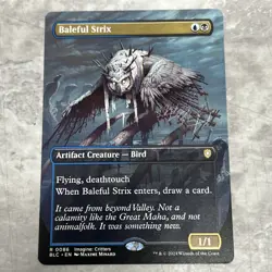 MTG- Baleful Strix- Borderless- Commander Bloomburrow Regular BLC - Image 1