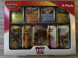 Pokemon TCG Scarlet & Violet 151 Mini Tins 5-Pack Meowth Costco Exc SEALED NEW - Image 1