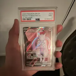 Pokemon Team Rocket's Mewtwo ex 213/182 SV10 Destined Rivals Holo PSA 9 - Image 1