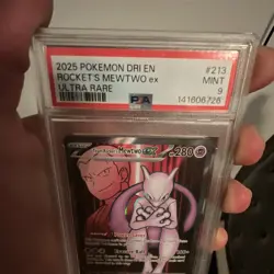 Pokemon Team Rocket's Mewtwo ex 213/182 SV10 Destined Rivals Holo PSA 9 - Image 3