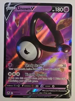 Pokemon TCG Unown V 65/195 Silver Tempest Full Art 2022 NM - Image 2