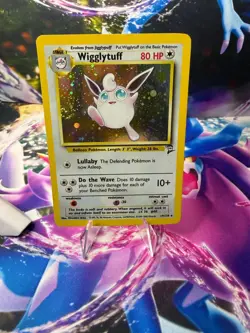 WIGGLYTUFF 19/130 BASE SET 2 Holo Rare Pokemon ***SWIRL*** - Image 1