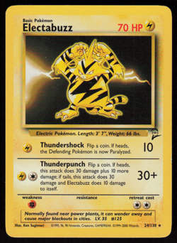 Electabuzz 24/130 Rare Base Set 2 Pokemon LP - Image 1