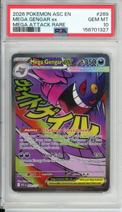 Pokemon Graded: Mega Gengar EX #269/217 2026 Mega Attack Rare PSA 10 - Image 1