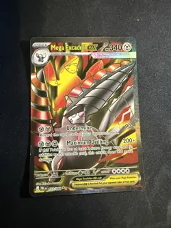 Pokemon TCG Mega Excadrill Pitch Black Ultra Rare Holo EN 340 HP 103/084 - Image 1