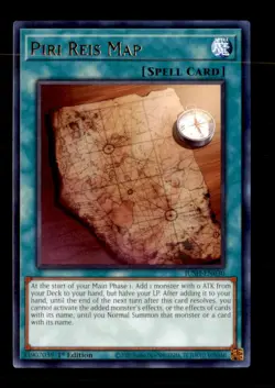 Piri Reis Map JUSH-EN030 Rare Justice Hunters Yu-Gi-Oh 1st Edition Near Mint - Image 1