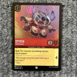 Disney Lorcana Into the Inklands Stitch Little Rocket 125/204 Foil NM - Image 1