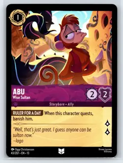 #43 Abu - Wise Sultan - Uncommon 2026 Disney Lorcana Attack of the Vine - Image 1