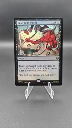 Prerelease FOIL VILLAINOUS WRATH MTG Spider-Man Rare PROMO - Image 1
