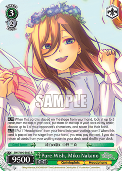 Pure Wish, Miku Nakano - 5HY/W90-E027 - R Near Mint Weiss Schwarz The Quintessen - Image 1